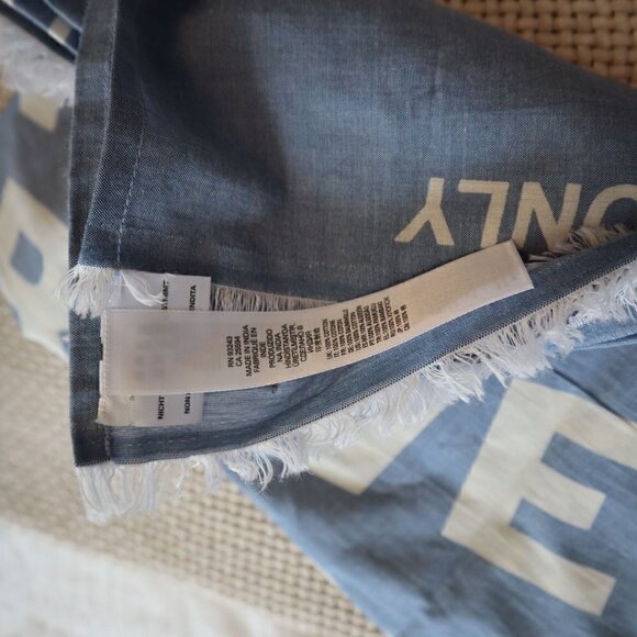 Diesel Blue Warning Large Fringe Scarf - Picture 3 of 6